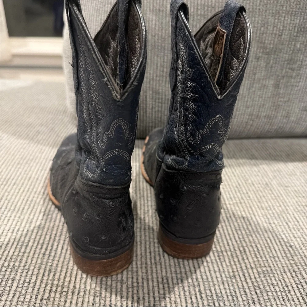 Caballo Dorado Imitation Ostrich Cowboy Western Boots Made in Mexico Size 2
